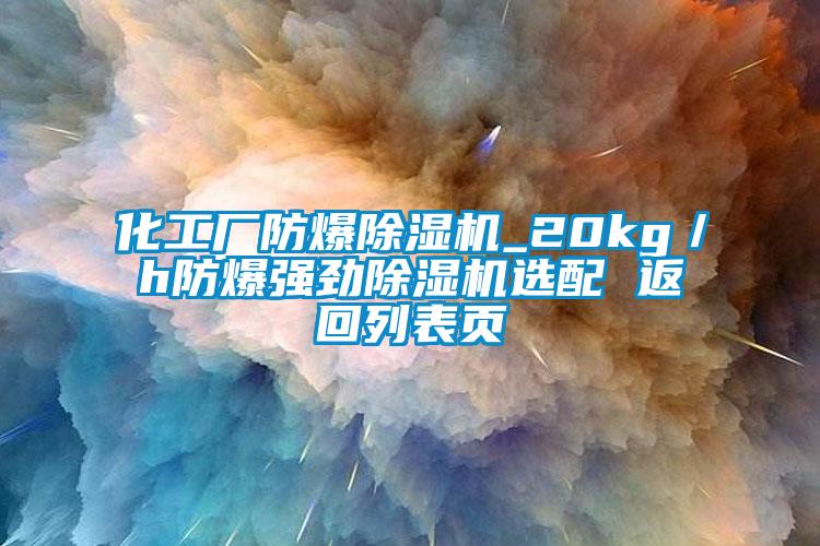 化工厂防爆除湿机_20kg／h防爆强劲除湿机选配 返回列表页